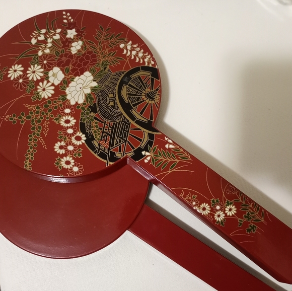 Japanese Lacquer Hand Mirror - Picture 1 of 8